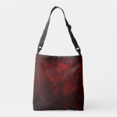 Bloed Red Circuit Board Pattern op Grunge Texture Crossbody Tas (Achterkant)