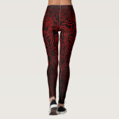 Bloed Red Circuit Board Veinen Leggings (Achterkant)