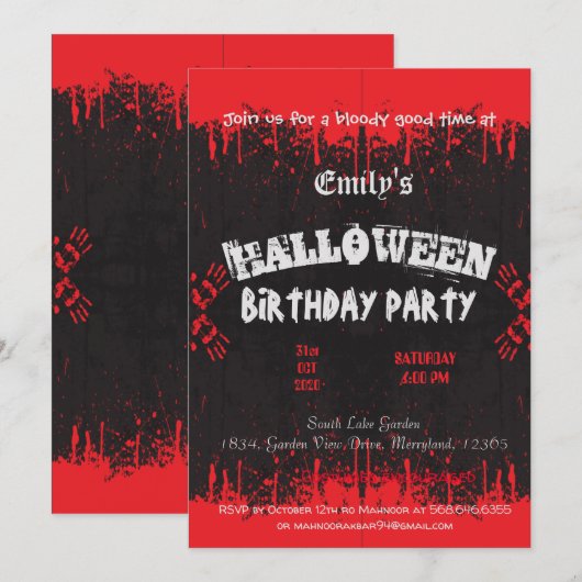 Bloed Red dark halloween spooky Kaart (Voorkant / Achterkant)