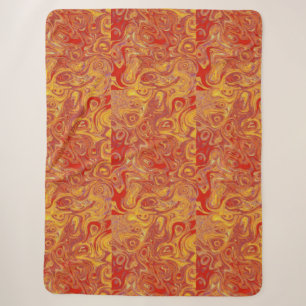 Bloed Red en Gold Fire Stone Sherpa Deken