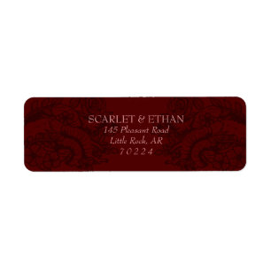 Bloed Red Gothic Two Hearts Floral Vampire Etiket