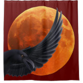Bloed Red Moon Black Raven Showgordijn Douchegordijn (Voorkant)