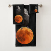 Bloed Red Moon en Raven Bath Towel Set Bad Handdoek (Insitu)