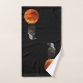 Bloed Red Moon en Raven Bath Towel Set Bad Handdoek (Handdoek)