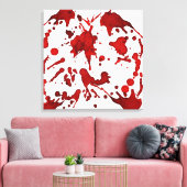 BLOED RED SPLATTER COLLAGE PRINT (Insitu (Woonkamer))