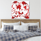 BLOED RED SPLATTER COLLAGE PRINT (Insitu (Slaapkamer))