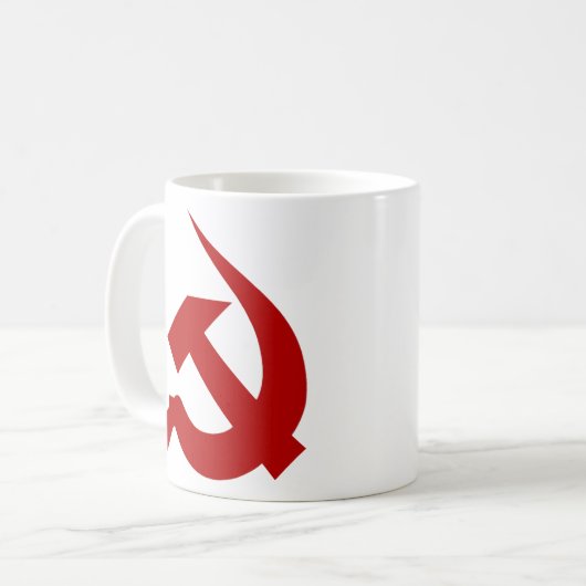 Bloed Red Thick Neo-Hammer & Sickle Mok (Voorkant links)