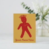 Bloed Red Voodoo Doll Briefkaart (Staand voorkant)