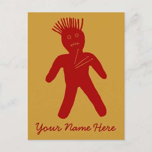 Bloed Red Voodoo Doll Briefkaart (Voorkant)