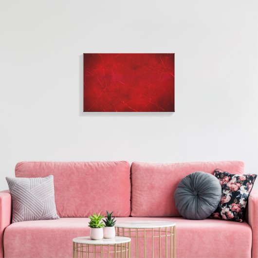 Bloed rode Abstracte textuur met krassen Canvas Afdruk (Insitu (Woonkamer))