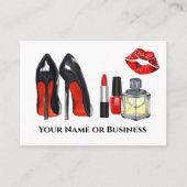 Bloed rode en zwarte makreel en nagellak visitekaartje (Voorkant)