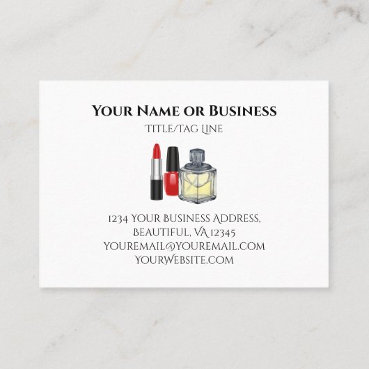 Bloed rode en zwarte makreel en nagellak visitekaartje (Achterkant)