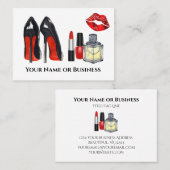 Bloed rode en zwarte makreel en nagellak visitekaartje (Voorkant / Achterkant)