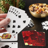 Bloed rode roze schedel - pokerkaarten (Insitu)