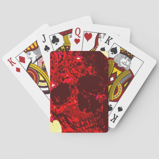 Bloed rode roze schedel - pokerkaarten (Achterkant)