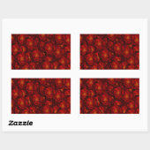 Bloed rode rozen rechthoekige sticker (Vel)