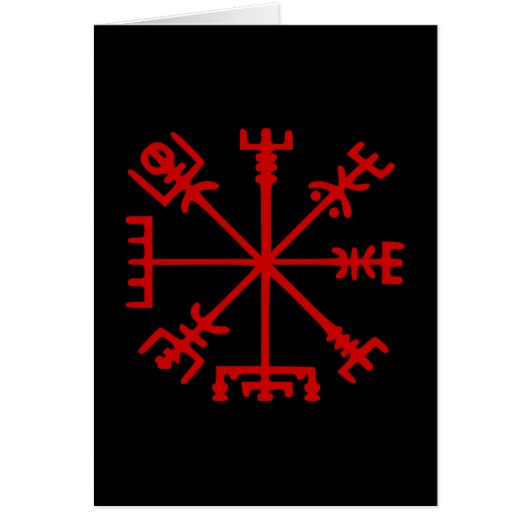 Bloed Rode Vegvísir (Viking Compass) Kaart (Voorkant)