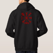 Bloed rode vísir (Viking Compass) Hoodie (Achterkant)