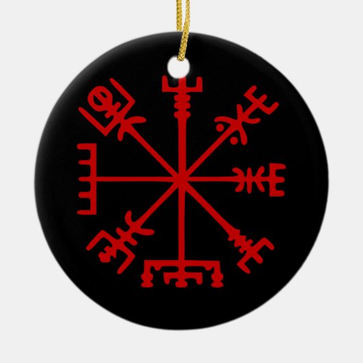 Bloed rode vísir (Viking Compass) Keramisch Ornament (Voorkant)