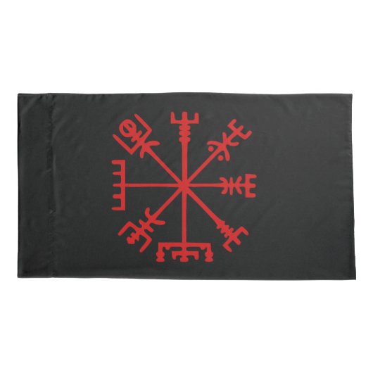 Bloed rode vísir (Viking Compass) Kussensloop (Achterkant-Links)