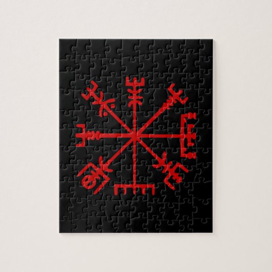 Bloed rode vísir (Viking Compass) Legpuzzel (Verticaal)