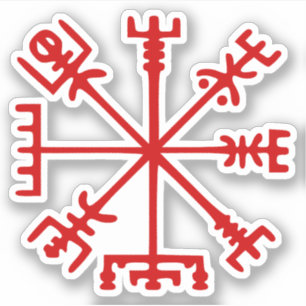 Bloed rode vísir (Viking Compass) Sticker