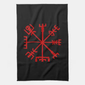 Bloed rode vísir (Viking Compass) Theedoek (Verticaal)