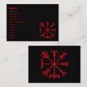 Bloed rode vísir (Viking Compass) Visitekaartje (Voorkant / Achterkant)