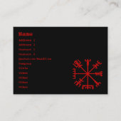 Bloed rode vísir (Viking Compass) Visitekaartje (Voorkant)