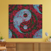 Bloed Rode Yin Yang Symbool Kunst Canvas Afdruk (Insitu (Woonkamer))