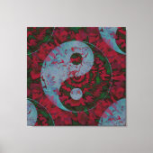 Bloed Rode Yin Yang Symbool Kunst Canvas Afdruk (Voorkant)