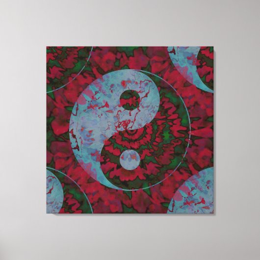 Bloed Rode Yin Yang Symbool Kunst Canvas Afdruk (Voorkant)
