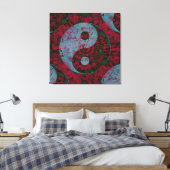 Bloed Rode Yin Yang Symbool Kunst Canvas Afdruk (Insitu (Slaapkamer))