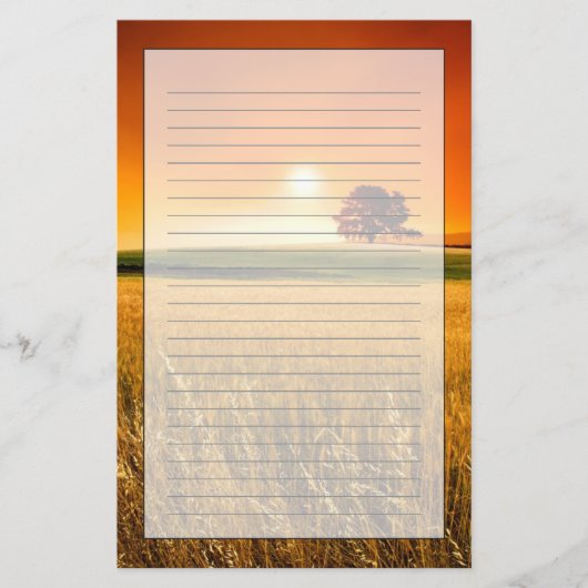 Bloed-rode zonnebank briefpapier (Voorkant)