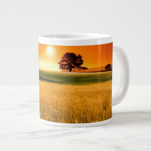 Bloed-rode zonnebank grote koffiekop