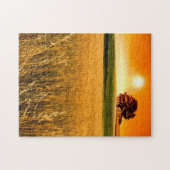 Bloed-rode zonnebank legpuzzel (Horizontaal)
