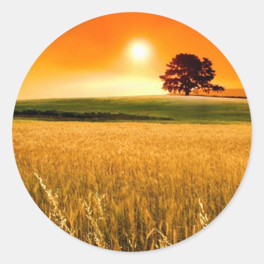 Bloed-rode zonnebank ronde sticker (Voorkant)