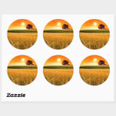 Bloed-rode zonnebank ronde sticker (Vel)