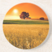 Bloed-rode zonnebank zandsteen onderzetter (Voorkant)