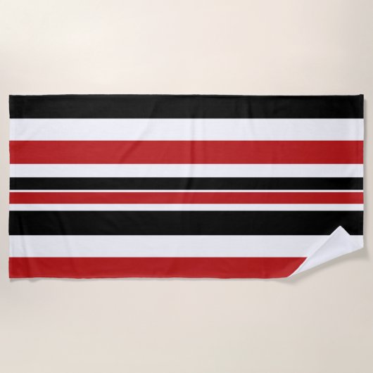 Bloed rode zwarte strips voor handdoeken (Voorkant)