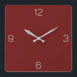 Bloed Rood 6F100F Kleur met Voeg een Naam Optie Vierkante Klok<br><div class="desc">Voeg een naam, initialen of wat tekst toe, of houd de kleur alleen. Kleurcoördinaten met andere items in de winkel op basis van de naam en de HEX-code (zescijferige hex-triplet). Gebruik deze code om andere items te mixen, te matchen en aan te passen om mee te gaan, of om toe...</div>
