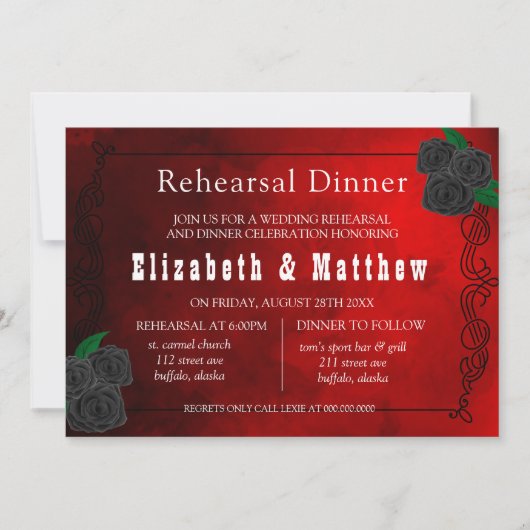 Bloed Rood en Zwarte Rozen Kaart (Voorkant)