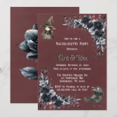 Bloed Rood Gotisch Zwart Bloemen Bachelorette Part Kaart (Voorkant / Achterkant)