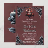 Bloed Rood Gotisch Zwart Bloemen Bruidsmeisjes Lun Kaart (Voorkant / Achterkant)