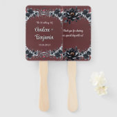 Bloed Rood Gotisch Zwart Bloemen Huwelijk Handwaaier (Voorkant en achterkant)