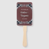 Bloed Rood Gotisch Zwart Bloemen Huwelijk Handwaaier (Voorkant)