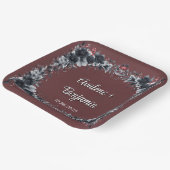 Bloed Rood Gotisch Zwart Bloemen Huwelijk Papieren Bordje (Gebogen)