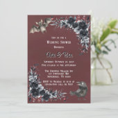 Bloed Rood Gotisch Zwart Bloemen Koppels Douche Kaart (Staand voorkant)