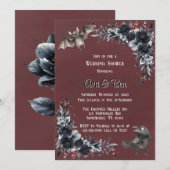 Bloed Rood Gotisch Zwart Bloemen Koppels Douche Kaart (Voorkant / Achterkant)