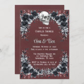 Bloed Rood Gotisch Zwart Bloemen Koppels Douche Kaart (Voorkant / Achterkant)